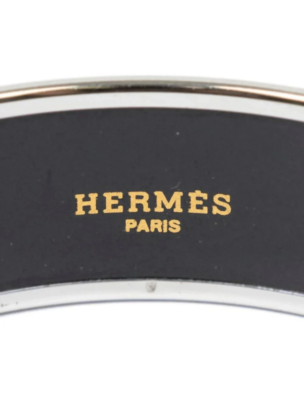Hermes Enamel Bangle Pink Logo Motif Bracelet